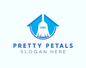 Home Clean Broom Sweeper logo design