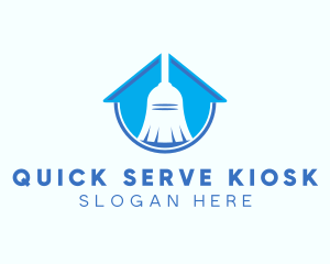 Home Clean Broom Sweeper logo design