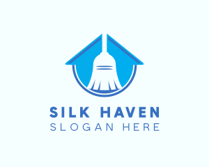 Home Clean Broom Sweeper logo design