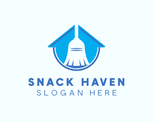 Home Clean Broom Sweeper logo design