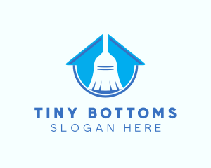 Home Clean Broom Sweeper logo design