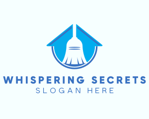 Home Clean Broom Sweeper logo design