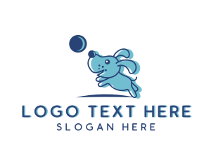 Pet Shop - Playing Puppy Dog logo design
