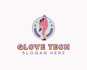 Female Baseball Player logo design