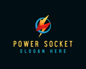 Socket - Lightning Bolt Power logo design