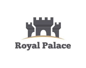 Palace - Gray Medieval Castles logo design