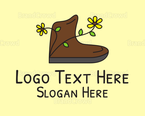 Flower Boot Shoe Logo