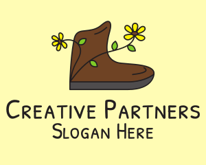 Flower Boot Shoe  Logo