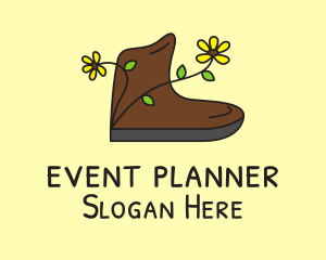 Shoe - Flower Boot Shoe logo design