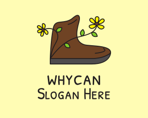 Boot - Flower Boot Shoe logo design
