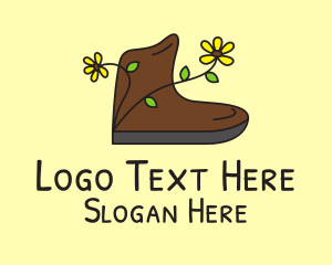 Boots - Flower Boot Shoe logo design