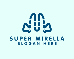 Digital Blue Letter M Logo