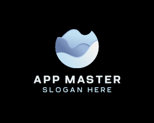 Apps - Gradient Waves Sphere logo design