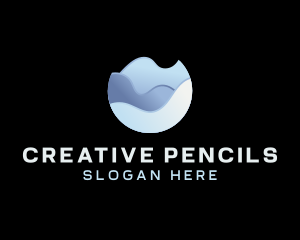 Gradient Waves Sphere logo design