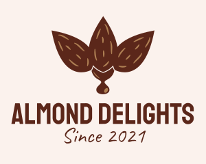 Almond - Brown Almond Nut logo design