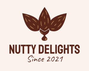 Nuts - Brown Almond Nut logo design