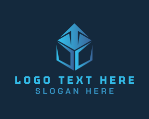 Forwarding - Blue Arrow Cargo Box logo design