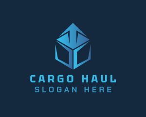 Blue Arrow Cargo Box logo design