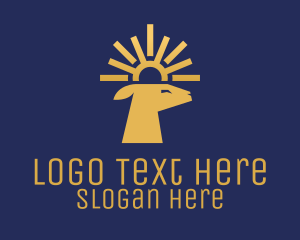 Sun - Gold Sun Deer logo design