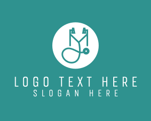 Clinic - Medical Stethoscope Letter M logo design