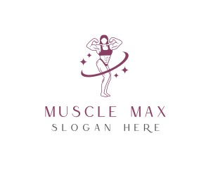 Bodybuilding - Muscle Woman Bodybuilder logo design