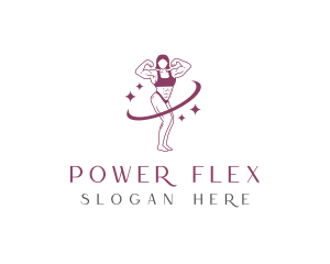 Muscle - Muscle Woman Bodybuilder logo design