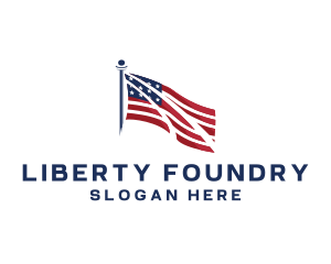 Patriot American Flag logo design