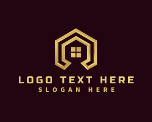 Real Estate House Hexagon Logo