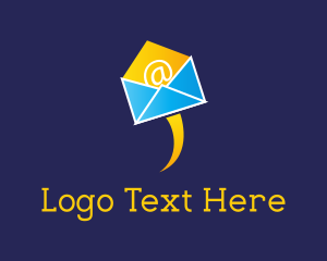 Blue Envelope - Flying Envelope Mail logo design