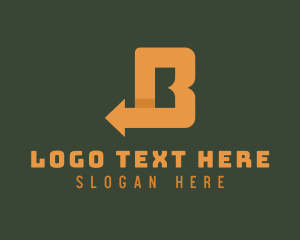 History - Orange Left Arrow Letter B logo design