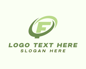 Video Game - Technology Orbit Letter F logo design