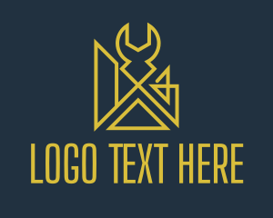 Yellow - Minimalist Wrench Tool logo design