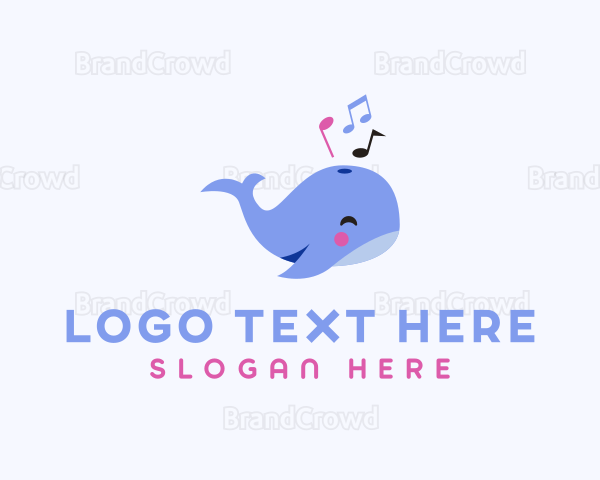 Musical Whale Animal Logo