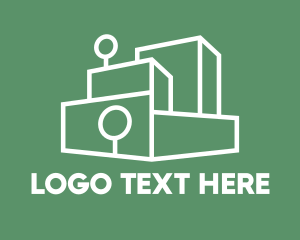Land - Stacked Blocks Outline logo design