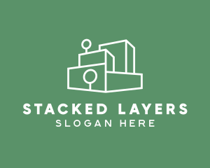 Stacked Blocks Outline  logo design