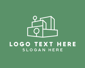 Shelter - Stacked Blocks Outline logo design