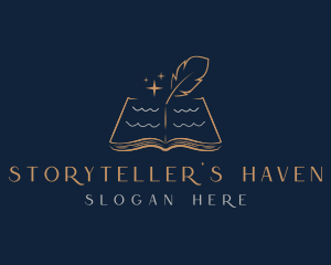 Novelist - Book Quill Pen Writing logo design