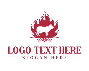 Beef - Beef Barbecue Flame logo design
