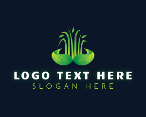 Grasscutter - Grass Leaf Landscape logo design