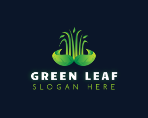 Grass Leaf Landscape logo design