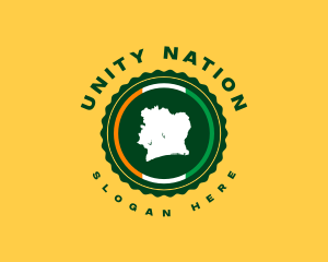 Nation - Cote d'Ivoire Map Geography logo design