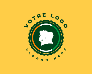 Tourism - Cote d'Ivoire Map Geography logo design