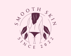 Waxing - Bikini Topless Woman logo design