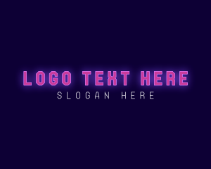 Cybertech - Neon Pink Wordmark logo design