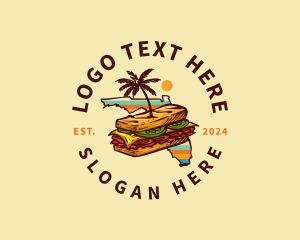 Vintage - Florida Cuban Sandwich Snack logo design