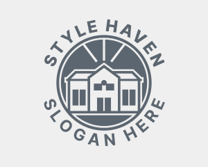 Hostel - Gray Home Mansion logo design