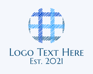 Detailed - Blue Plaid Pattern logo design