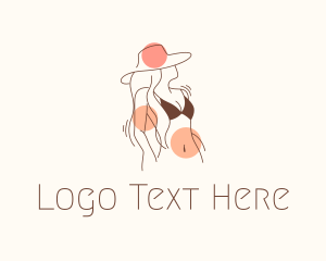 Summer - Bikini Fashion Hat logo design