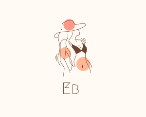 Wine Red - Bikini Fashion Hat logo design