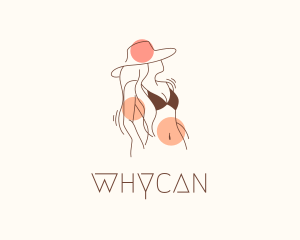 Woman - Bikini Fashion Hat logo design